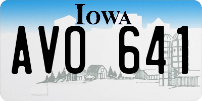 IA license plate AVO641