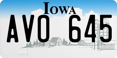 IA license plate AVO645