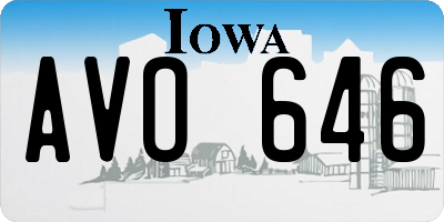 IA license plate AVO646