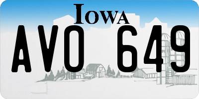 IA license plate AVO649