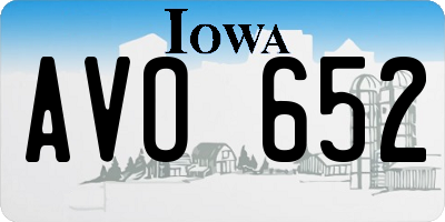 IA license plate AVO652