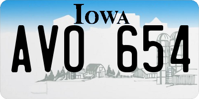 IA license plate AVO654