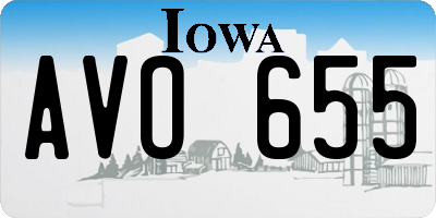 IA license plate AVO655