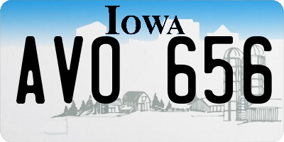 IA license plate AVO656