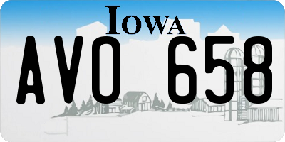 IA license plate AVO658
