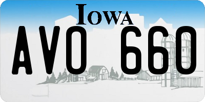 IA license plate AVO660