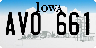 IA license plate AVO661
