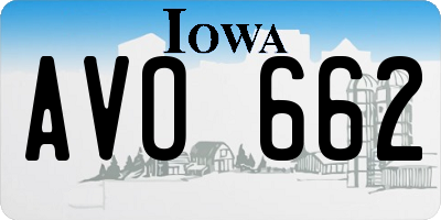 IA license plate AVO662
