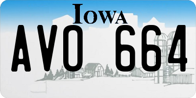 IA license plate AVO664