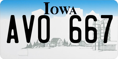 IA license plate AVO667
