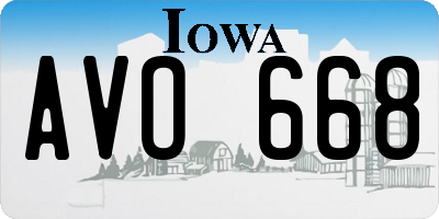 IA license plate AVO668