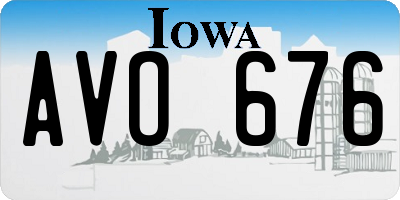 IA license plate AVO676