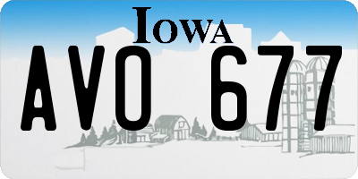 IA license plate AVO677