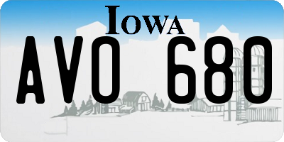 IA license plate AVO680