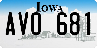 IA license plate AVO681