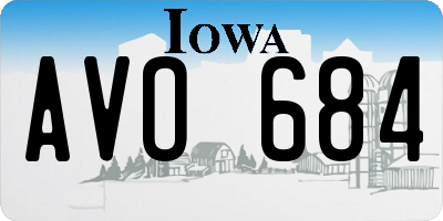 IA license plate AVO684