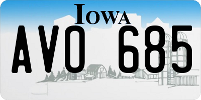 IA license plate AVO685