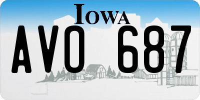 IA license plate AVO687