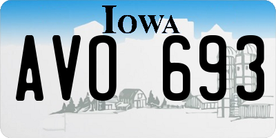 IA license plate AVO693