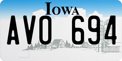 IA license plate AVO694
