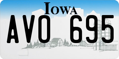 IA license plate AVO695