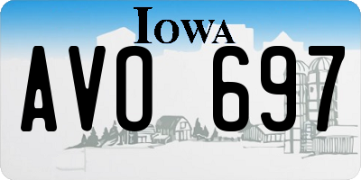 IA license plate AVO697