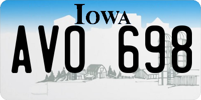 IA license plate AVO698