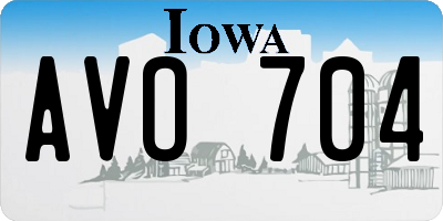 IA license plate AVO704