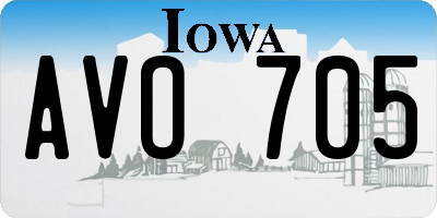 IA license plate AVO705