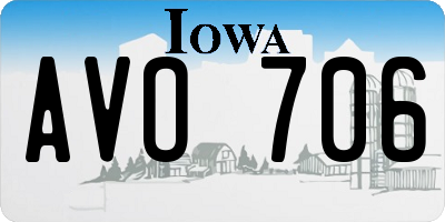 IA license plate AVO706