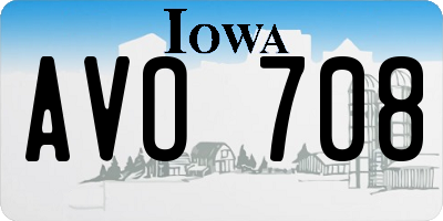 IA license plate AVO708