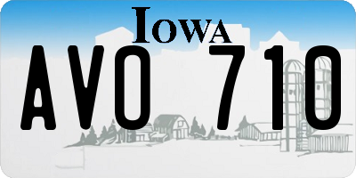 IA license plate AVO710