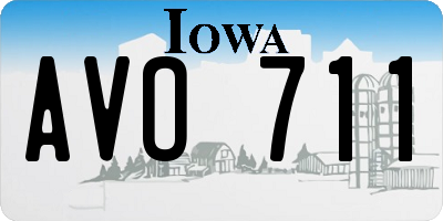 IA license plate AVO711