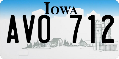 IA license plate AVO712