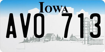 IA license plate AVO713