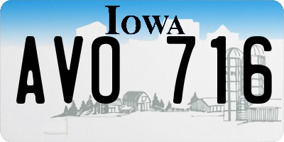 IA license plate AVO716