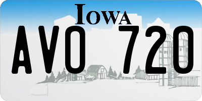 IA license plate AVO720