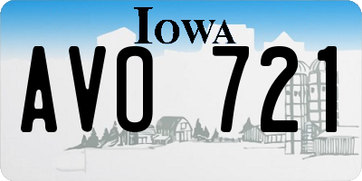 IA license plate AVO721