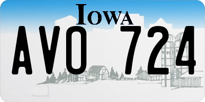 IA license plate AVO724