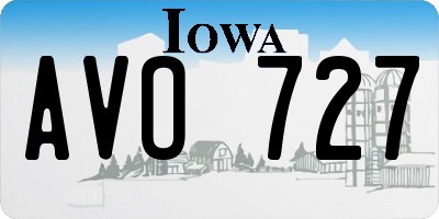 IA license plate AVO727