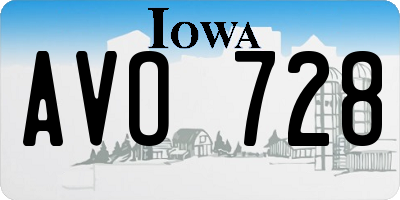 IA license plate AVO728