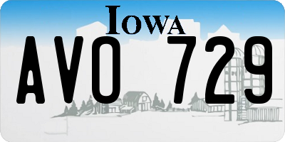 IA license plate AVO729