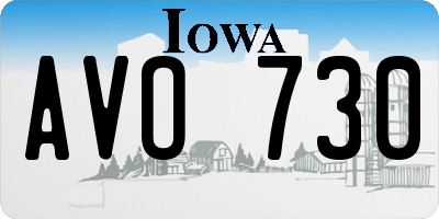 IA license plate AVO730