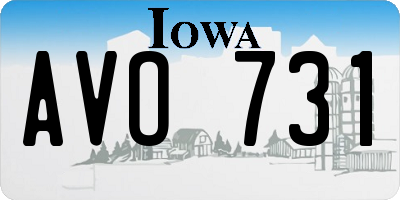IA license plate AVO731