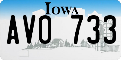 IA license plate AVO733