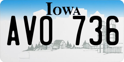 IA license plate AVO736