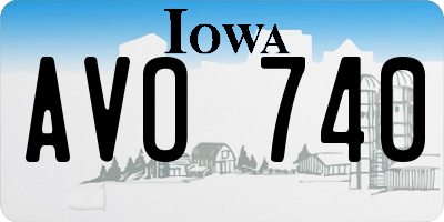 IA license plate AVO740