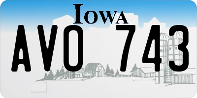 IA license plate AVO743