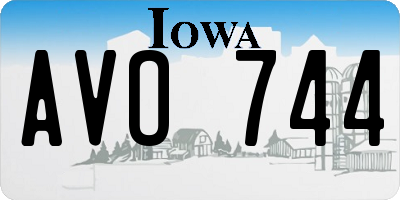 IA license plate AVO744