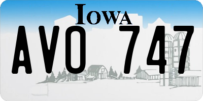 IA license plate AVO747